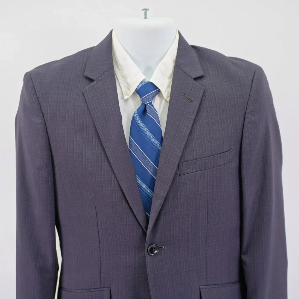 Lineage Polyester Rayon Spandex Striped 2 Button Blazer 36S‎